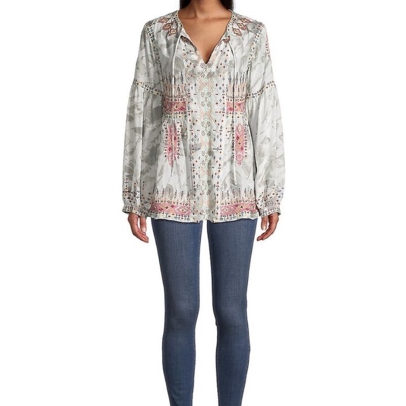 Johnny Was Tops - Biya Johnny Was Deliza Bohemian Silk Blouse